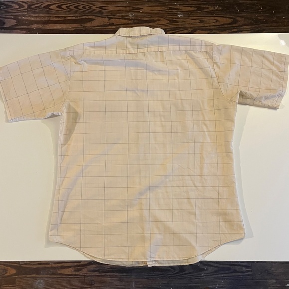 Vintage Steeplechase Tan Plaid Short Sleeve Button Down - Picture 2 of 5